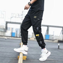 Load image into Gallery viewer, Men's Side Pockets Cargo Harem Pants 2021 Ribbons Black Hip Hop Casual Male Joggers Trousers Fashion Casual Streetwear Pants

