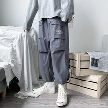 Load image into Gallery viewer, Men's Side Pockets Cargo Harem Pants 2021 Ribbons Black Hip Hop Casual Male Joggers Trousers Fashion Casual Streetwear Pants

