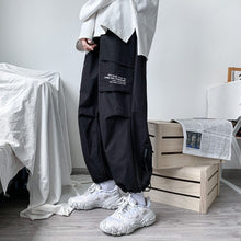 Load image into Gallery viewer, Men's Side Pockets Cargo Harem Pants 2021 Ribbons Black Hip Hop Casual Male Joggers Trousers Fashion Casual Streetwear Pants
