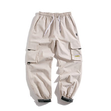 Load image into Gallery viewer, Men's Side Pockets Cargo Harem Pants 2021 Ribbons Black Hip Hop Casual Male Joggers Trousers Fashion Casual Streetwear Pants
