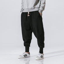 Load image into Gallery viewer, Cotton Harem Pants Men Solid Elastic Waist Streetwear Joggers 2020 New Baggy Drop-crotch Pants Casual Trousers Men Dropshipping
