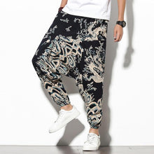 Load image into Gallery viewer, Cotton Harem Pants Men Solid Elastic Waist Streetwear Joggers 2020 New Baggy Drop-crotch Pants Casual Trousers Men Dropshipping
