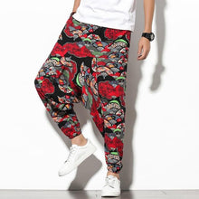 Load image into Gallery viewer, Cotton Harem Pants Men Solid Elastic Waist Streetwear Joggers 2020 New Baggy Drop-crotch Pants Casual Trousers Men Dropshipping
