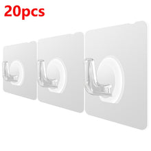 Load image into Gallery viewer, 20/10 Pcs Hooks Transparent Strong Self Adhesive Door Wall Hangers Hooks Suction Heavy Load Rack Cup Sucker for Kitchen Bathroom
