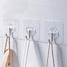Load image into Gallery viewer, 3Pcs Hanger Hook Transparent Strong Adhesive Wall Hangers Hooks Vacuum Suction Cup Heavy Bathroom Stainless Steel Hanger
