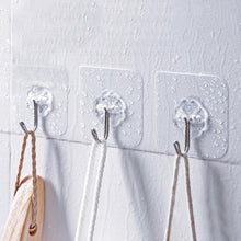 Load image into Gallery viewer, 3Pcs Hanger Hook Transparent Strong Adhesive Wall Hangers Hooks Vacuum Suction Cup Heavy Bathroom Stainless Steel Hanger
