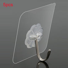 Load image into Gallery viewer, 3Pcs Hanger Hook Transparent Strong Adhesive Wall Hangers Hooks Vacuum Suction Cup Heavy Bathroom Stainless Steel Hanger
