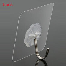 Load image into Gallery viewer, 3Pcs Hanger Hook Transparent Strong Adhesive Wall Hangers Hooks Vacuum Suction Cup Heavy Bathroom Stainless Steel Hanger
