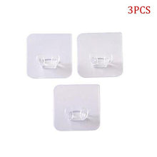 Load image into Gallery viewer, 3Pcs Hanger Hook Transparent Strong Adhesive Wall Hangers Hooks Vacuum Suction Cup Heavy Bathroom Stainless Steel Hanger

