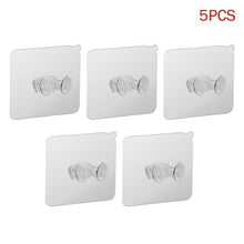 Load image into Gallery viewer, 3Pcs Hanger Hook Transparent Strong Adhesive Wall Hangers Hooks Vacuum Suction Cup Heavy Bathroom Stainless Steel Hanger
