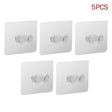 Load image into Gallery viewer, 3Pcs Hanger Hook Transparent Strong Adhesive Wall Hangers Hooks Vacuum Suction Cup Heavy Bathroom Stainless Steel Hanger
