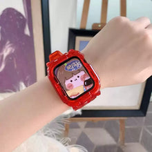Load image into Gallery viewer, Newest Clear Band + Case for Apple Watch Series 7 6 SE 5 4 44mm 42mmTransparent for iwatch Strap 3 2 1  38mm 40mm Plastic Strap
