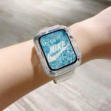 Load image into Gallery viewer, Newest Clear Band + Case for Apple Watch Series 7 6 SE 5 4 44mm 42mmTransparent for iwatch Strap 3 2 1  38mm 40mm Plastic Strap
