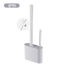 Load image into Gallery viewer, Wall Hanging TPR Toilet Brush with Holder Set Silicone Bristles for Floor Bathroom Cleaning
