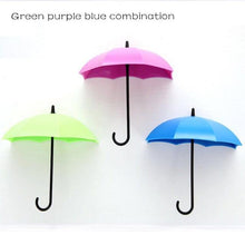 Load image into Gallery viewer, Non-marking punch-free umbrella hook self-adhesive hook wall door clothing hanger key debris hook bathroom kitchen sticky rack
