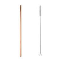Load image into Gallery viewer, 2pcs Stainless Steel Straw Reusable Metal Drinking Straw Wholesale With Cleaning Brush Eco Friendly Party Bar Accessory
