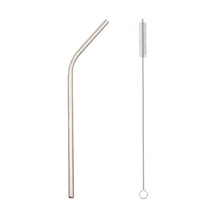 Load image into Gallery viewer, 2pcs Stainless Steel Straw Reusable Metal Drinking Straw Wholesale With Cleaning Brush Eco Friendly Party Bar Accessory
