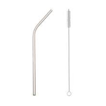Load image into Gallery viewer, 2pcs Stainless Steel Straw Reusable Metal Drinking Straw Wholesale With Cleaning Brush Eco Friendly Party Bar Accessory
