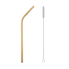 Load image into Gallery viewer, 2pcs Stainless Steel Straw Reusable Metal Drinking Straw Wholesale With Cleaning Brush Eco Friendly Party Bar Accessory
