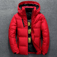 Load image into Gallery viewer, Winter Warm Men Jacket Coat Casual Autumn Stand Collar Puffer Thick Hat White Duck Parka Male Men's Winter Down Jacket With Hood
