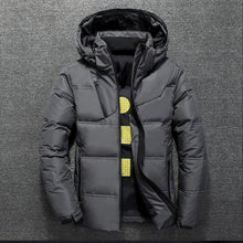 Load image into Gallery viewer, Winter Warm Men Jacket Coat Casual Autumn Stand Collar Puffer Thick Hat White Duck Parka Male Men's Winter Down Jacket With Hood
