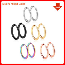 Load image into Gallery viewer, LUXUSTEEL 1Pairs/2pcs Trendy Small Hoop Earrings Women Girl Coloful Round Circle Earring 2021 Anti-allergy Brinco Accessories
