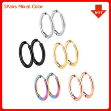 Load image into Gallery viewer, LUXUSTEEL 1Pairs/2pcs Trendy Small Hoop Earrings Women Girl Coloful Round Circle Earring 2021 Anti-allergy Brinco Accessories
