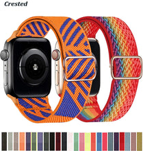 Load image into Gallery viewer, Scrunchie Strap for Apple watch band 44mm 40mm 45mm 41mm 38mm 42mm Elastic Nylon solo Loop bracelet iWatch series 3 4 5 6 se 7
