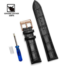 Load image into Gallery viewer, Genuine Leather Watchbands 12/14/16/18/20/22/24 mm Watch Band Strap Steel Pin buckle High Quality Wrist Belt Bracelet + Tool
