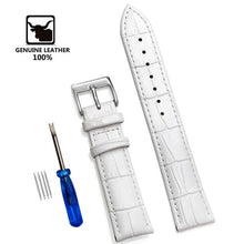 Load image into Gallery viewer, Genuine Leather Watchbands 12/14/16/18/20/22/24 mm Watch Band Strap Steel Pin buckle High Quality Wrist Belt Bracelet + Tool

