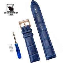 Load image into Gallery viewer, Genuine Leather Watchbands 12/14/16/18/20/22/24 mm Watch Band Strap Steel Pin buckle High Quality Wrist Belt Bracelet + Tool
