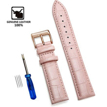 Load image into Gallery viewer, Genuine Leather Watchbands 12/14/16/18/20/22/24 mm Watch Band Strap Steel Pin buckle High Quality Wrist Belt Bracelet + Tool
