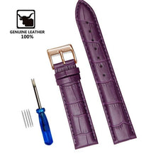 Load image into Gallery viewer, Genuine Leather Watchbands 12/14/16/18/20/22/24 mm Watch Band Strap Steel Pin buckle High Quality Wrist Belt Bracelet + Tool

