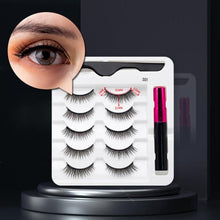 Load image into Gallery viewer, 5 Pairs/Set Magnetic Eyelashes False Lashes Repeated Use Eyelashes Waterproof Liquid Eyeliner With Tweezer Makeup Set
