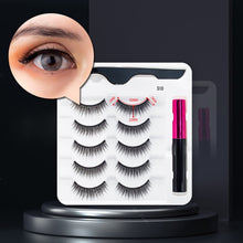 Load image into Gallery viewer, 5 Pairs/Set Magnetic Eyelashes False Lashes Repeated Use Eyelashes Waterproof Liquid Eyeliner With Tweezer Makeup Set

