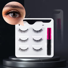 Load image into Gallery viewer, 5 Pairs/Set Magnetic Eyelashes False Lashes Repeated Use Eyelashes Waterproof Liquid Eyeliner With Tweezer Makeup Set
