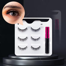 Load image into Gallery viewer, 5 Pairs/Set Magnetic Eyelashes False Lashes Repeated Use Eyelashes Waterproof Liquid Eyeliner With Tweezer Makeup Set
