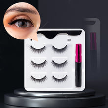 Load image into Gallery viewer, 5 Pairs/Set Magnetic Eyelashes False Lashes Repeated Use Eyelashes Waterproof Liquid Eyeliner With Tweezer Makeup Set
