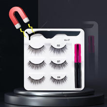 Load image into Gallery viewer, 5 Pairs/Set Magnetic Eyelashes False Lashes Repeated Use Eyelashes Waterproof Liquid Eyeliner With Tweezer Makeup Set
