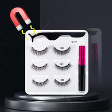 Load image into Gallery viewer, 5 Pairs/Set Magnetic Eyelashes False Lashes Repeated Use Eyelashes Waterproof Liquid Eyeliner With Tweezer Makeup Set
