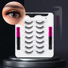 Load image into Gallery viewer, 5 Pairs/Set Magnetic Eyelashes False Lashes Repeated Use Eyelashes Waterproof Liquid Eyeliner With Tweezer Makeup Set
