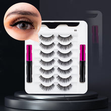 Load image into Gallery viewer, 5 Pairs/Set Magnetic Eyelashes False Lashes Repeated Use Eyelashes Waterproof Liquid Eyeliner With Tweezer Makeup Set
