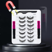 Load image into Gallery viewer, 5 Pairs/Set Magnetic Eyelashes False Lashes Repeated Use Eyelashes Waterproof Liquid Eyeliner With Tweezer Makeup Set
