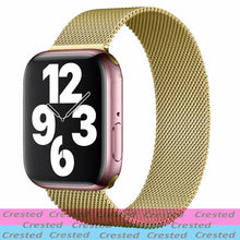 Load image into Gallery viewer, Strap For Apple watch band 44mm 40mm 38mm 42mm metal Magnetic Loop correa Accessories bracelet iWatch serie 4 3 SE 6 7 45mm 41mm
