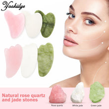 Load image into Gallery viewer, Rose Quartz Face Massager Gua Sha Scraper Natural Jade Stone Skin Care Massager for Body Facial Neck Back Beauty Health Eye SPA
