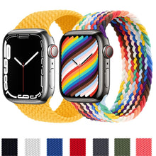 Load image into Gallery viewer, Braided Solo Loop For Apple Watch band 44mm 40mm 45mm 41mm Fabric Nylon Elastic Belt Bracelet iWatch series 3 4 5 SE 6 7 Strap
