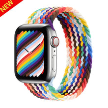 Load image into Gallery viewer, Braided Solo Loop For Apple Watch band 44mm 40mm 45mm 41mm Fabric Nylon Elastic Belt Bracelet iWatch series 3 4 5 SE 6 7 Strap
