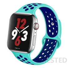 Load image into Gallery viewer, Silicone Strap For Apple Watch Band 44mm 40mm 42mm 38mm watchband Breathable bracelet correa iWatch serie 3 6 5 4 SE 7 45mm 41mm
