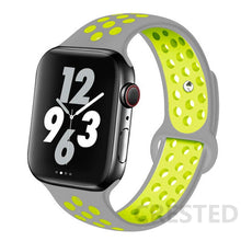 Load image into Gallery viewer, Silicone Strap For Apple Watch Band 44mm 40mm 42mm 38mm watchband Breathable bracelet correa iWatch serie 3 6 5 4 SE 7 45mm 41mm
