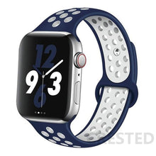 Load image into Gallery viewer, Silicone Strap For Apple Watch Band 44mm 40mm 42mm 38mm watchband Breathable bracelet correa iWatch serie 3 6 5 4 SE 7 45mm 41mm
